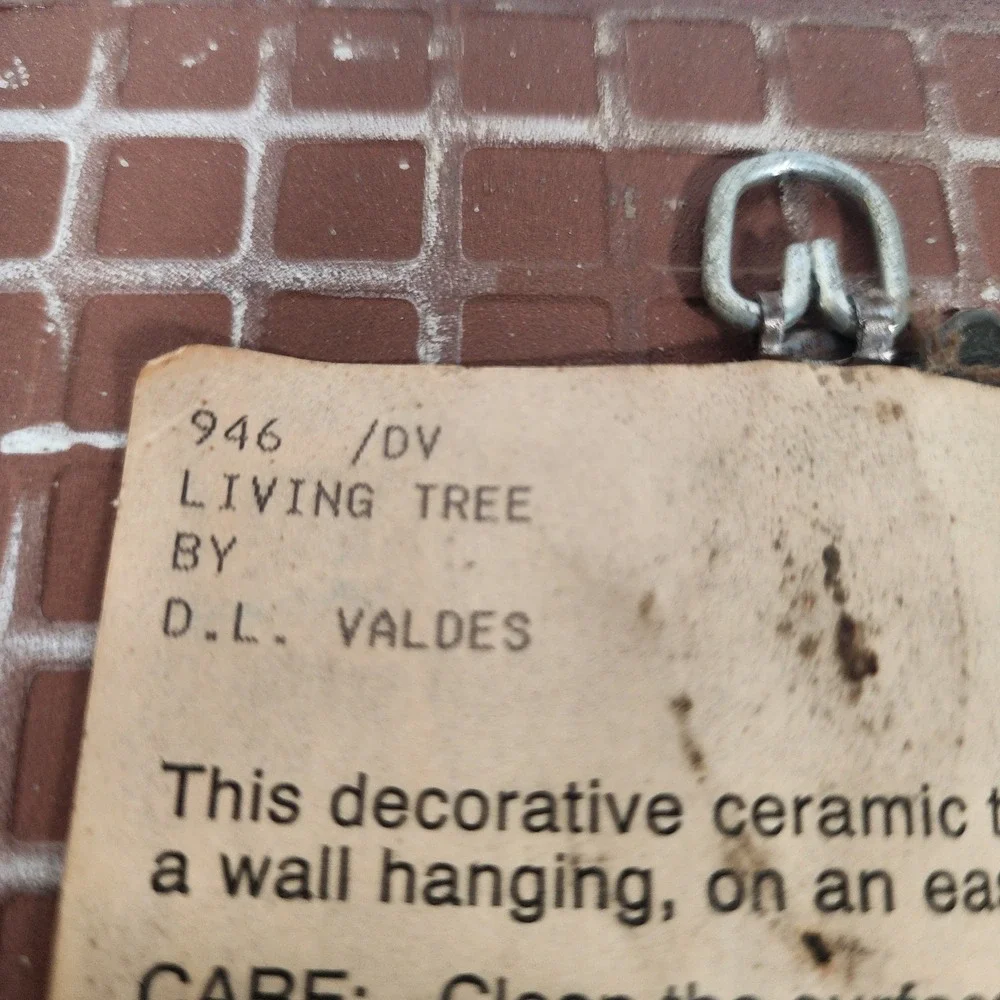 Vintage A.R.T. Co. Living Tree Tile D.L. Valdes Wall Hanging Decor